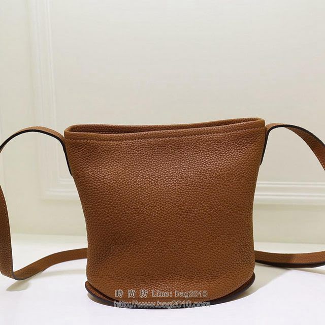 DELVAUX女包 Delvaux Pin春夏系列 進口牛皮 德爾沃女手提包 D00315mini 焦糖色 Delvaux單肩包  fcs1417